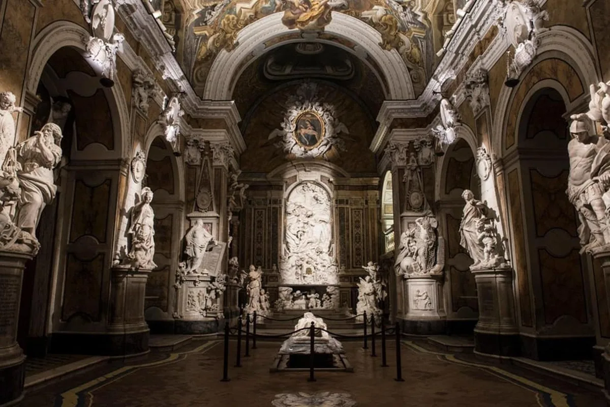 Baroque interiors near the Sansevero Chapel
