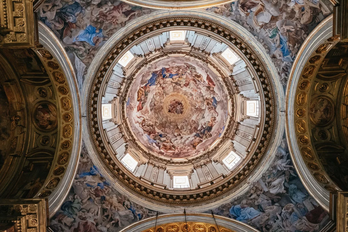 A frescoed Baroque dome in Naples
